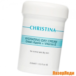Hydrating Day Cream Green Apple + Vitamin E (FOR NORMAL AND DRY SKIN) CHRISTINA, Увлажняющий Дневной Крем с Витамином Е для Нормальной и Сухой Кожи «Зеленое Яблоко» КРИСТИНА
