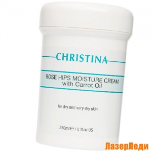 Rose Hips Moisture Cream with Carrot Oil FOR DRY AND VERY DRY SKIN CHRISTINA, Увлажняющий Крем с Маслом Моркови для Сухой и Очень Сухой Кожи «Шиповник» КРИСТИНА